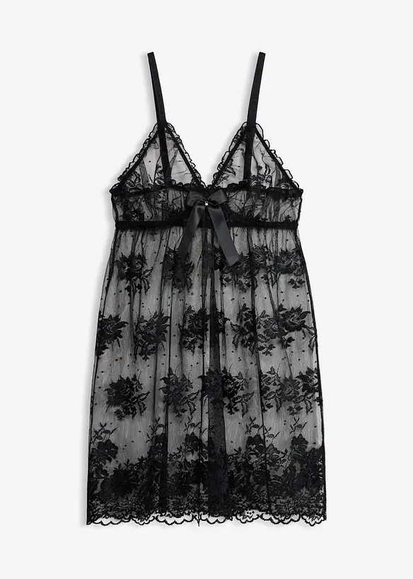 Negligé in schwarz von vorne - bonprix
