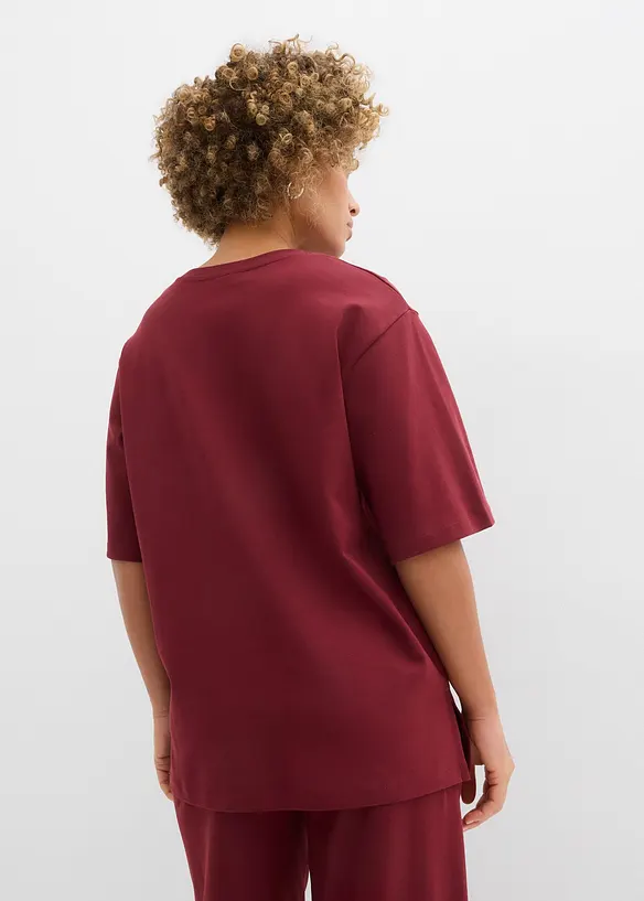 Longshirt aus Interlock in rot von hinten (im Anschnitt) - bonprix
