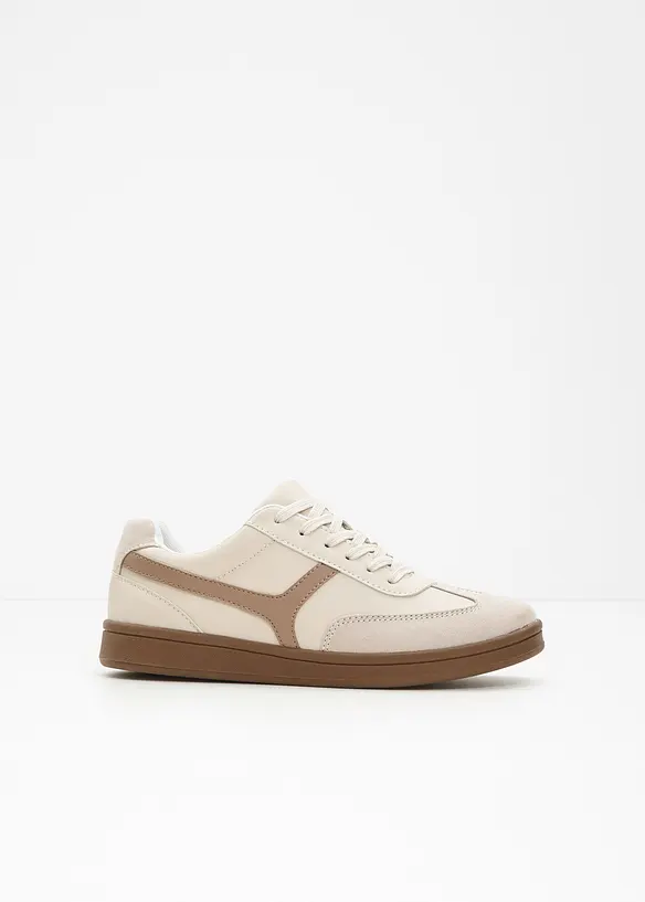 Sneaker im Retrolook in beige - bonprix