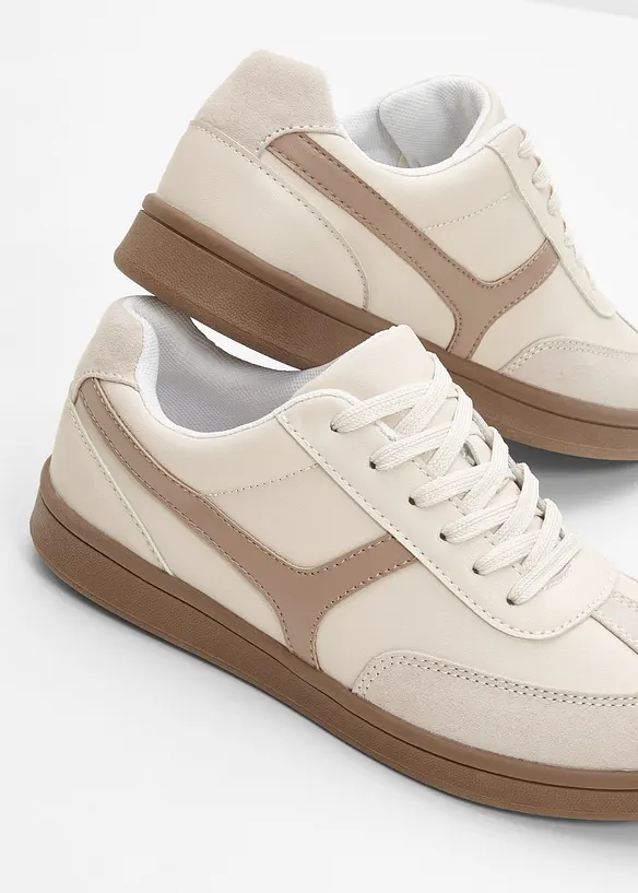 Sneaker im Retrolook in beige - bonprix