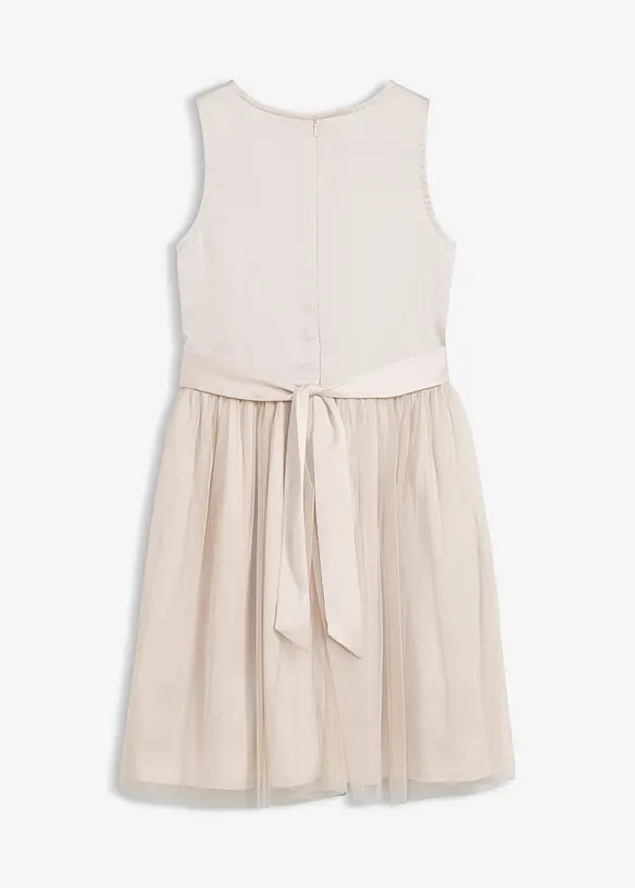 Kleid mit Satinband und großer Applikation in silber von hinten - bonprix Kleid mit Satinband und großer Applikation in silber von hinten - bonprix