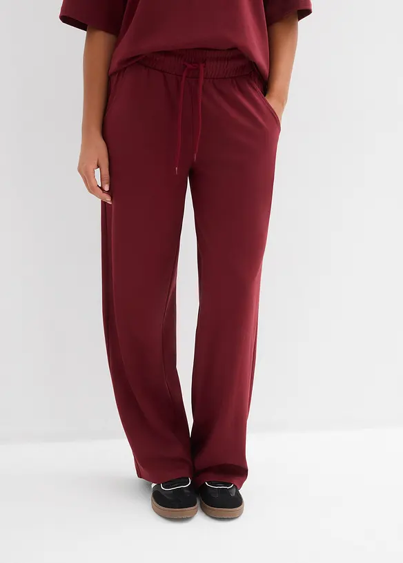 Jersey-Hose aus Interlock in rot von vorne - bonprix Jersey-Hose aus Interlock in rot von vorne - bonprix