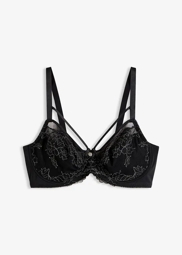 Minimizer-BH mit zarter Spitze in schwarz von vorne - bonprix