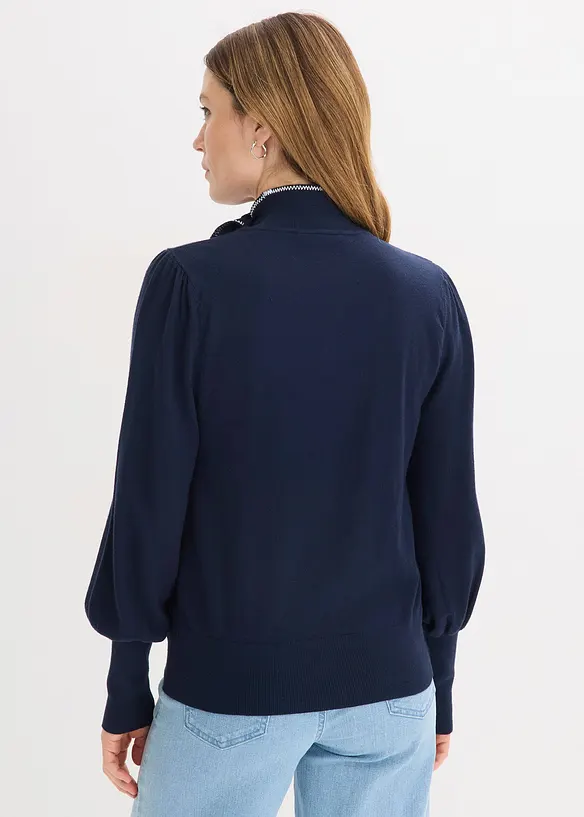 Pullover aus Viskose-Mix in blau von hinten (im Anschnitt) - bonprix Pullover aus Viskose-Mix in blau von hinten (im Anschnitt) - bonprix