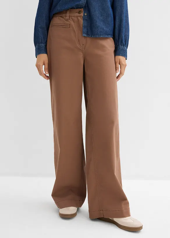 Twillhose aus elastischem Baumwoll-Mix in braun von vorne - bonprix Twillhose aus elastischem Baumwoll-Mix in braun von vorne - bonprix