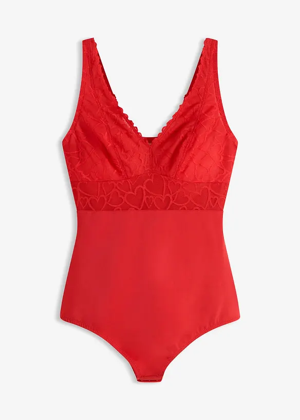 Medium Shape Body mit Herzchenspitze in rot von vorne - bonprix