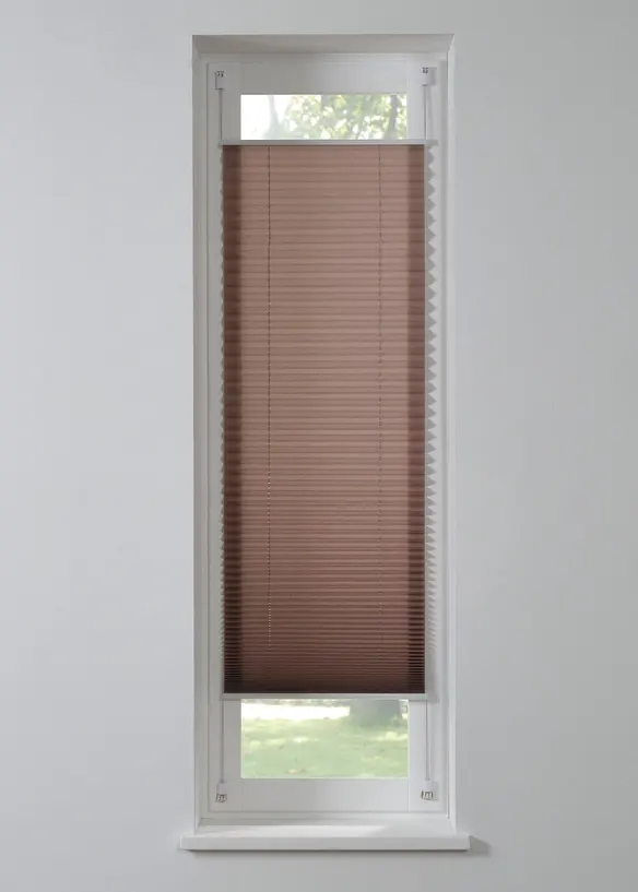 Plissee Uni in schmalen Breiten in beige - bonprix
