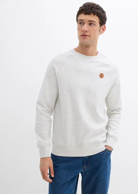 Sweatshirt aus weichem Baumwoll-Mix (2er Pack) in blau von vorne (im Anschnitt) - bonprix