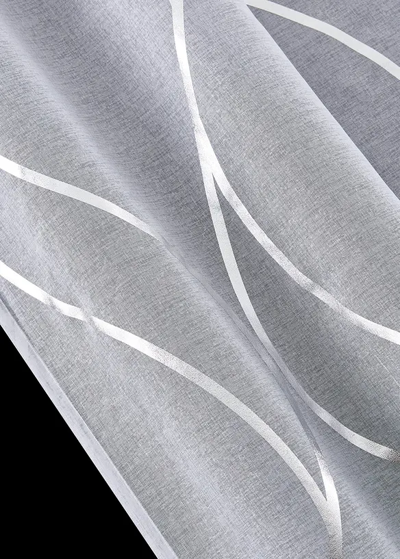 Transparente Gardine mit feiner Struktur, auch in extra lang (1er Pack) in silber (Detailaufnahme) - bonprix