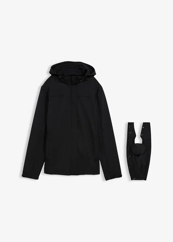 3-in-1 Herren-Tragejacke mit Vorder- und Rückentragefunktion in schwarz von vorne - bonprix