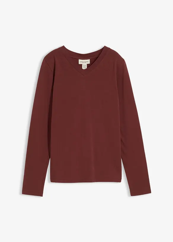 Figurbetontes Langarmshirt in braun von vorne - bonprix Figurbetontes Langarmshirt in braun von vorne - bonprix