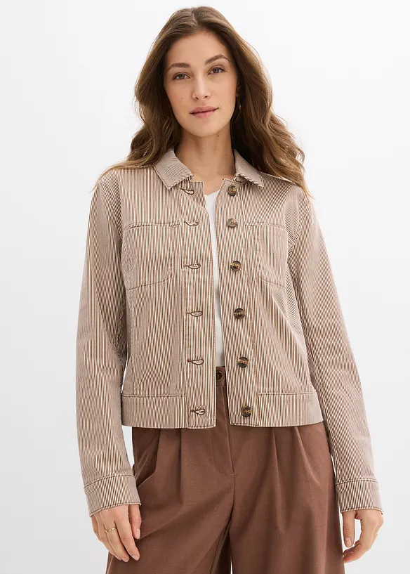 Übergangsjacke in braun von vorne (im Anschnitt) - bonprix Übergangsjacke in braun von vorne (im Anschnitt) - bonprix