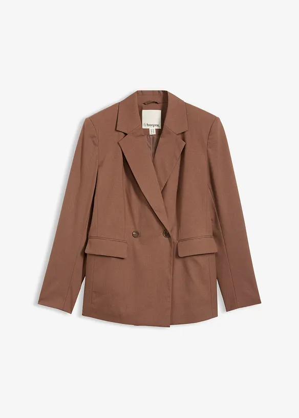 Blazer mit leichten Schulterpolstern in braun von vorne - bonprix
