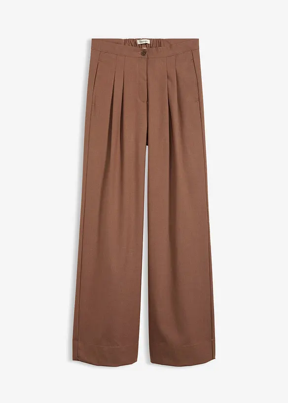 Bundfaltenhose mit Bequembund in braun von vorne - bonprix Bundfaltenhose mit Bequembund in braun von vorne - bonprix