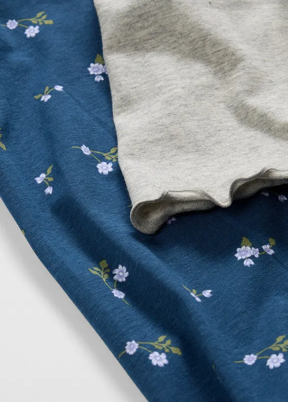 Pyjama mit weicher Baumwolle in grau - bonprix