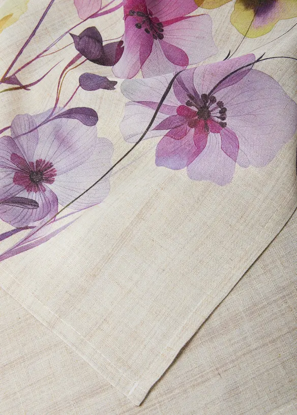 Tischläufer mit Leinenanteil in lila (Detailaufnahme) - bonprix