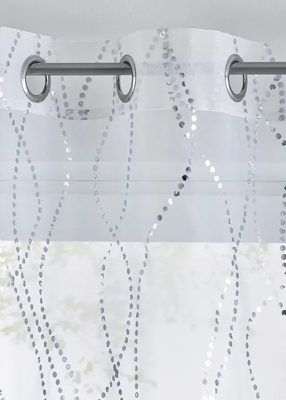 Transparente Gardine aus feinem Voile (1er Pack) in weiß - bonprix