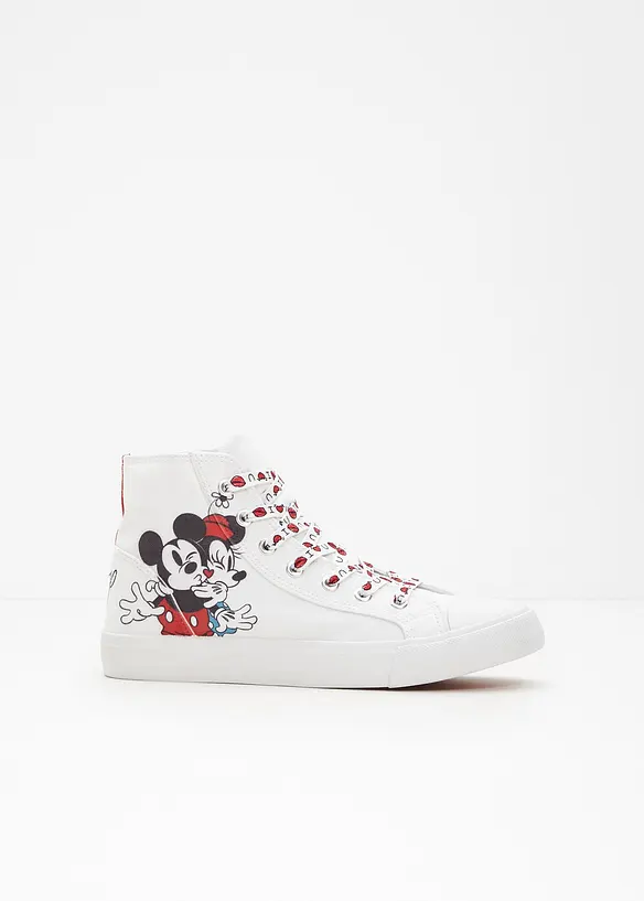 Disney Mickey Mouse High-Top-Sneaker aus Baumwoll-Canvas in weiß - Disney