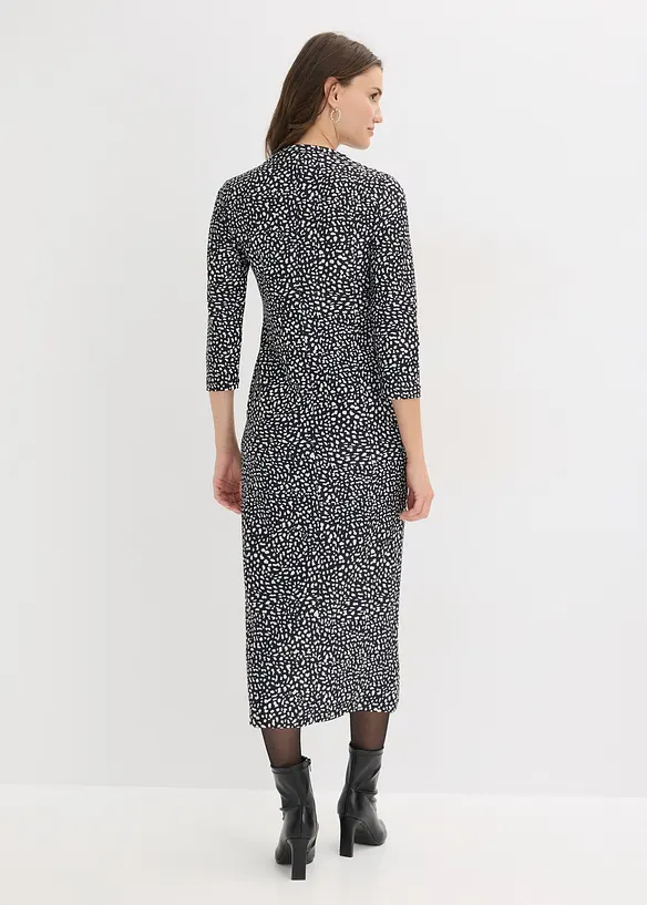 Jerseykleid in schwarz von hinten (Totalaufnahme) - bonprix