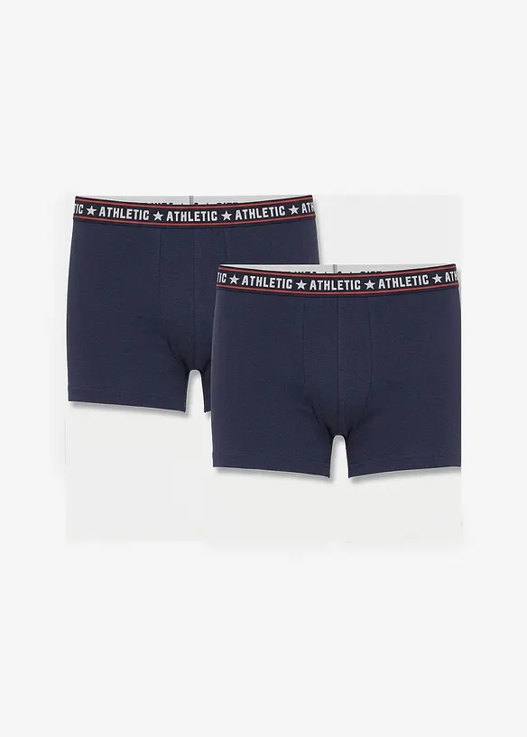 Midi Boxershorts eng mit Baumwolle (2er Pack) in blau - bonprix