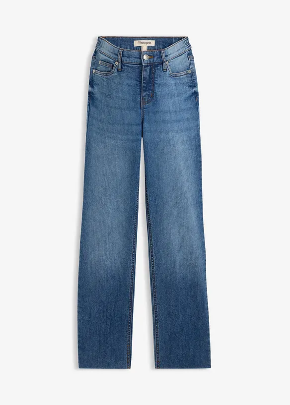 2-in-1 Jeans für die Schwangerschaft und danach, anpassbare Länge in blau von vorne - bonprix