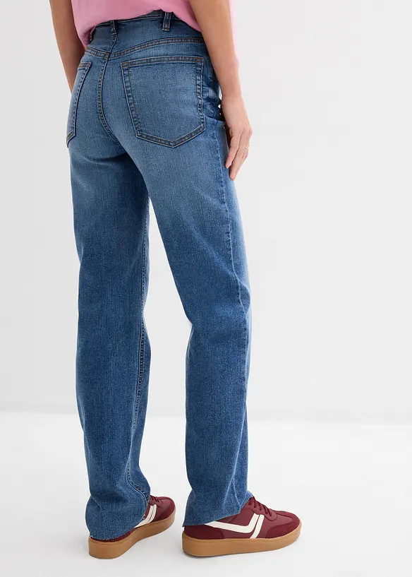 2-in-1 Jeans für die Schwangerschaft und danach, anpassbare Länge in blau von hinten - bonprix