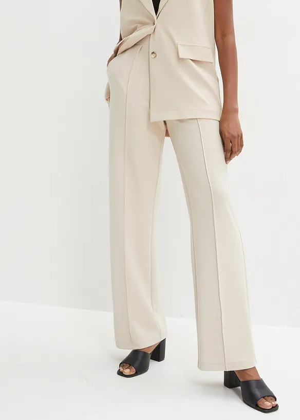 Schlupfhose aus fester Interlock-Qualität in beige von vorne - bonprix Schlupfhose aus fester Interlock-Qualität in beige von vorne - bonprix