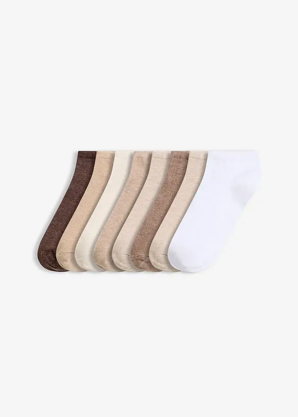 Sneakersocken mit Bio-Baumwolle (8er Pack) in braun von vorne - bonprix