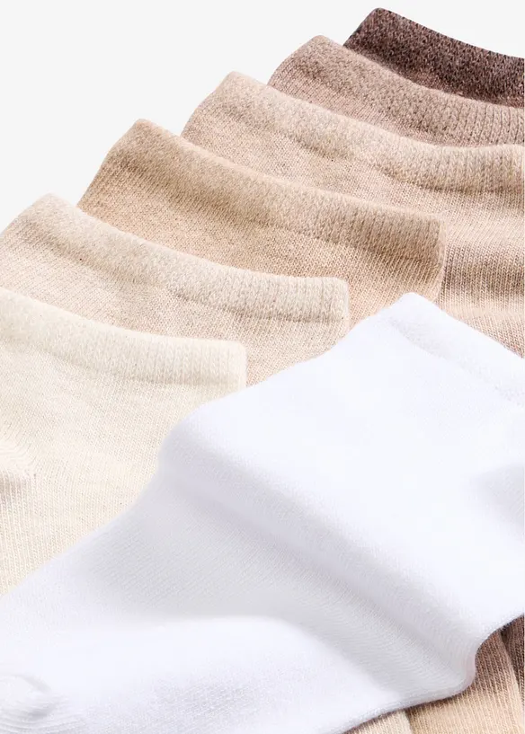 Sneakersocken mit Bio-Baumwolle (8er Pack) in braun - bonprix