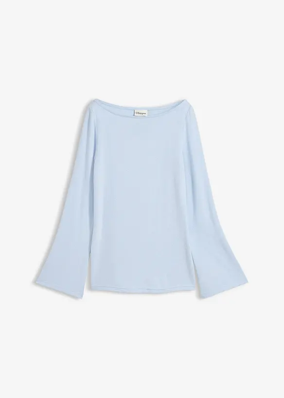 Langarmshirt aus softem Viskose-Mix in blau von vorne - bonprix Langarmshirt aus softem Viskose-Mix in blau von vorne - bonprix