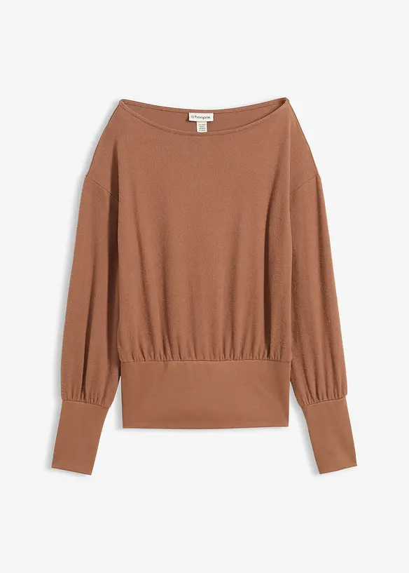 Langarmshirt aus softem Viskose-Mix in braun von vorne - bonprix Langarmshirt aus softem Viskose-Mix in braun von vorne - bonprix