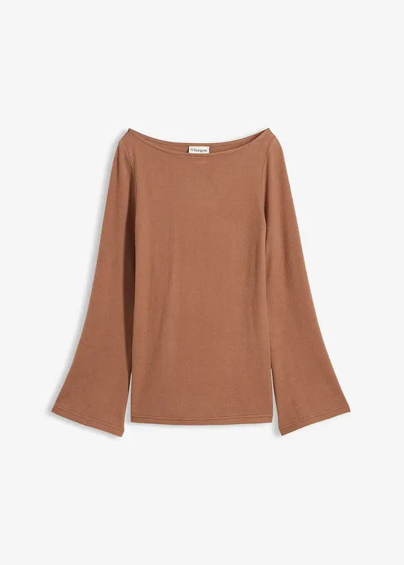 Langarmshirt aus softem Viskose-Mix in braun von vorne - bonprix Langarmshirt aus softem Viskose-Mix in braun von vorne - bonprix