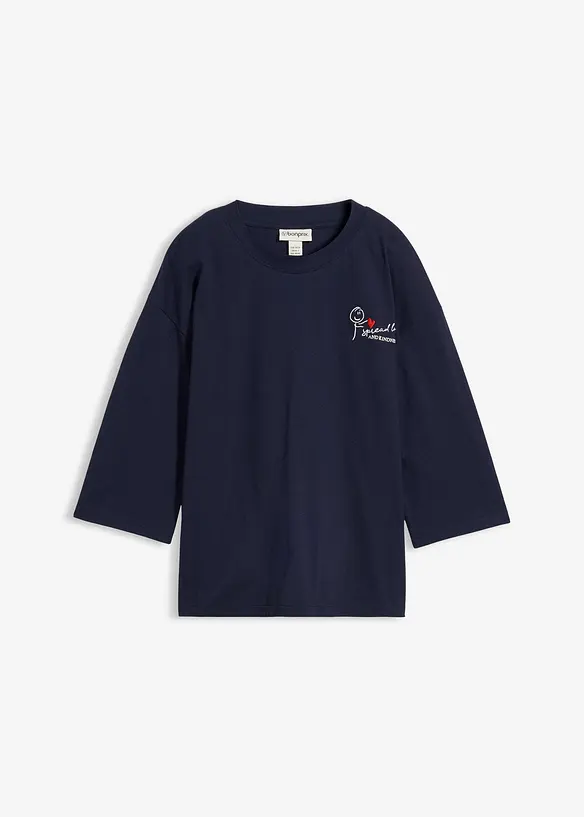 Boxy-Shirt aus reiner Baumwolle in blau von vorne - bonprix Boxy-Shirt aus reiner Baumwolle in blau von vorne - bonprix