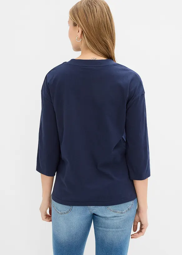 Boxy-Shirt aus reiner Baumwolle in blau von hinten (im Anschnitt) - bonprix Boxy-Shirt aus reiner Baumwolle in blau von hinten (im Anschnitt) - bonprix