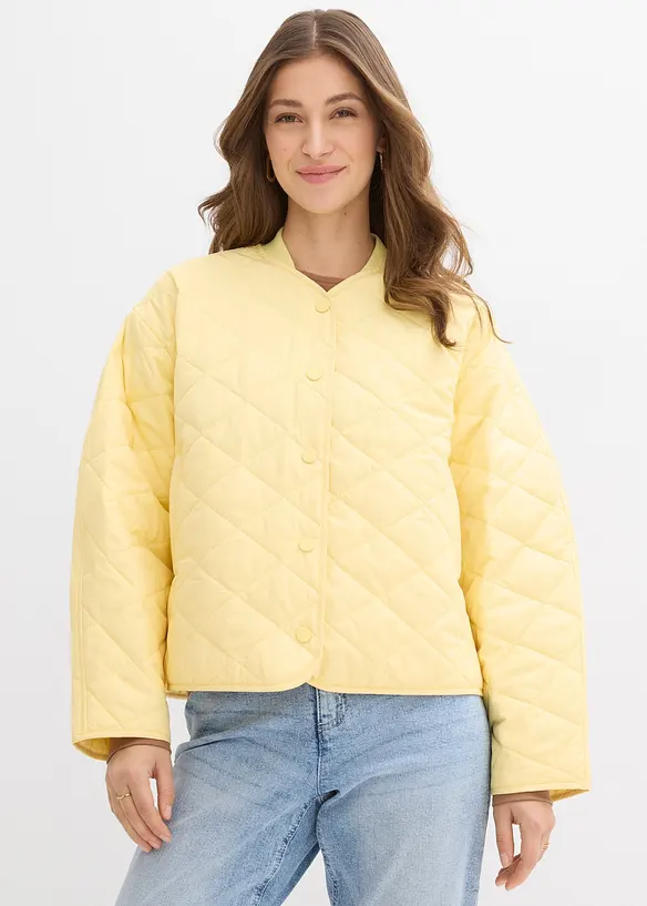 Oversize Steppjacke in gelb von vorne (im Anschnitt) - bonprix Oversize Steppjacke in gelb von vorne (im Anschnitt) - bonprix