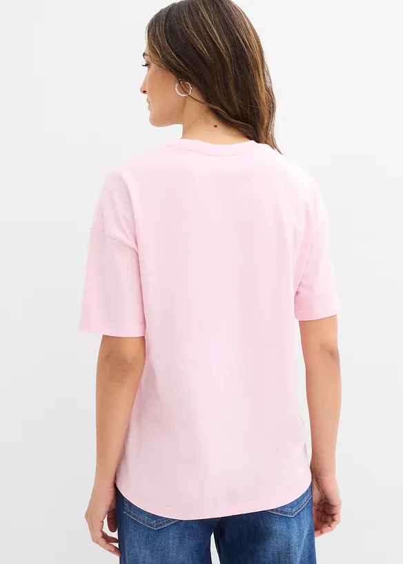 T-Shirt aus reiner Bio-Baumwolle in rosa von hinten (im Anschnitt) - bonprix