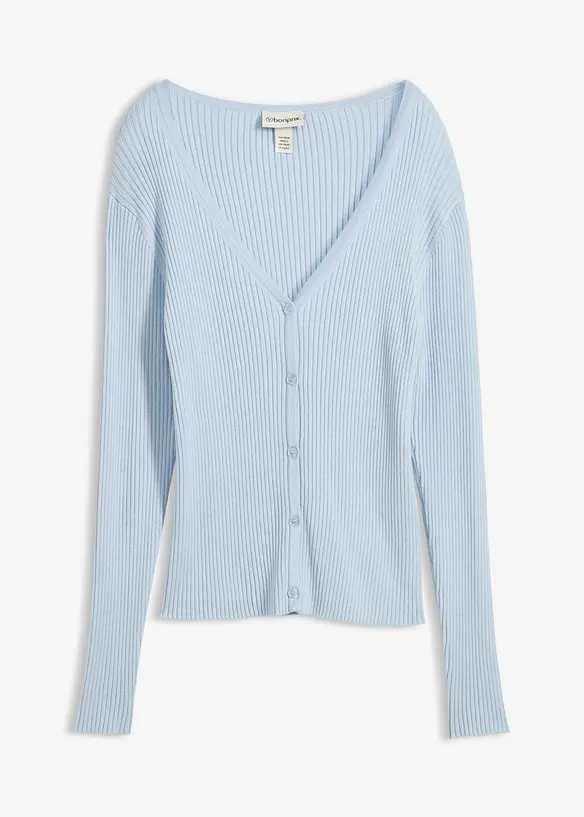 Feinstrick Cardigan mit Viskose in blau von vorne - bonprix Feinstrick Cardigan mit Viskose in blau von vorne - bonprix