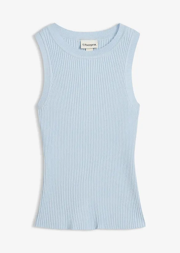 Stricktop mit Viskose in blau von vorne - bonprix Stricktop mit Viskose in blau von vorne - bonprix