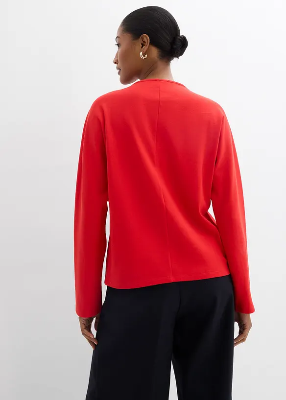 Langarmshirt aus reiner Bio-Baumwolle in rot von hinten (im Anschnitt) - bonprix