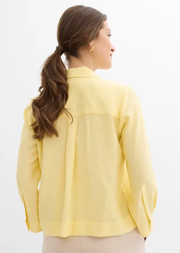 Boxy-Bluse aus Viskosemix in gelb von hinten (im Anschnitt) - bonprix Boxy-Bluse aus Viskosemix in gelb von hinten (im Anschnitt) - bonprix