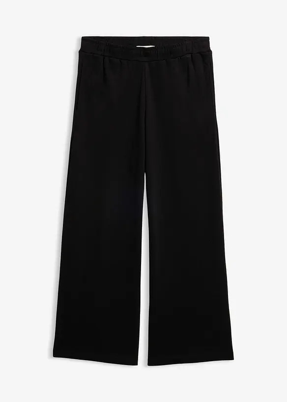 Weite Jersey-Culotte aus reiner Bio-Baumwolle in schwarz von vorne - bonprix