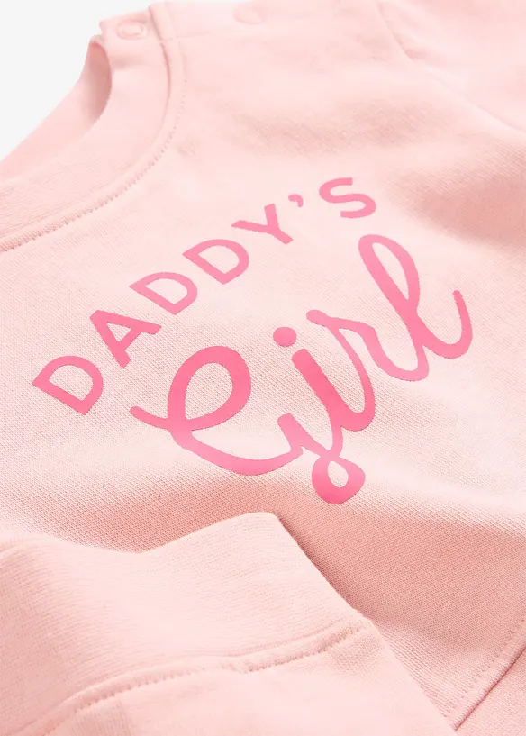 Baby Set aus Sweatshirt und Hose aus reiner Bio-Baumwolle (2-tlg.Set) in rosa - bonprix