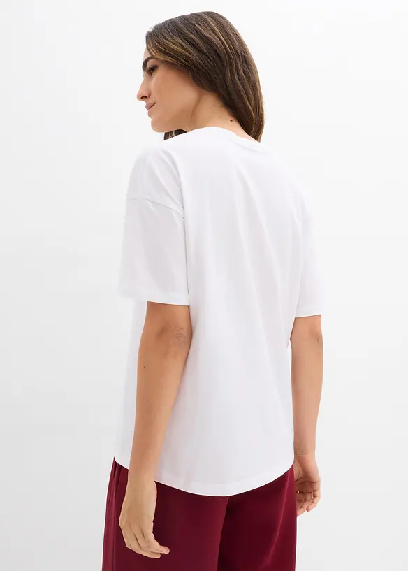 T-Shirt aus reiner Bio-Baumwolle in weiß von hinten (im Anschnitt) - bonprix