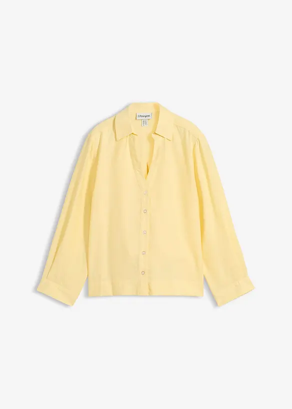 Boxy-Bluse aus Viskosemix in gelb von vorne - bonprix Boxy-Bluse aus Viskosemix in gelb von vorne - bonprix