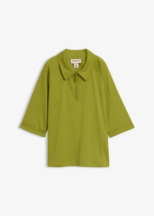 Shirtbluse aus schwerer Bio-Baumwolle in grün von vorne - bonprix Shirtbluse aus schwerer Bio-Baumwolle in grün von vorne - bonprix
