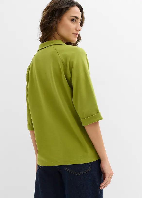 Shirtbluse aus schwerer Bio-Baumwolle in grün von hinten (im Anschnitt) - bonprix Shirtbluse aus schwerer Bio-Baumwolle in grün von hinten (im Anschnitt) - bonprix