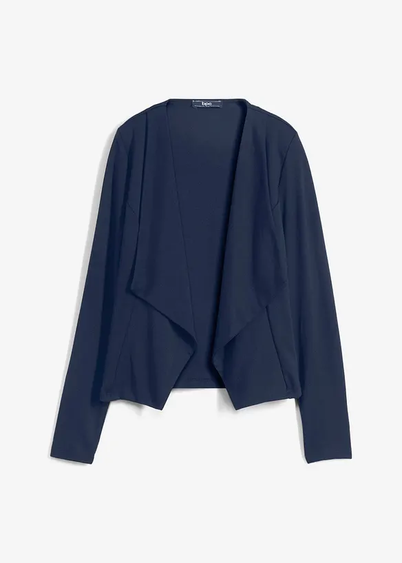 Jersey-Blazer aus feiner Viskose in blau von vorne - bonprix