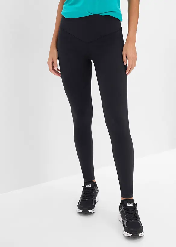 Sport-Leggings aus stabilem Baumwollgrifff in schwarz von vorne - bonprix Sport-Leggings aus stabilem Baumwollgrifff in schwarz von vorne - bonprix