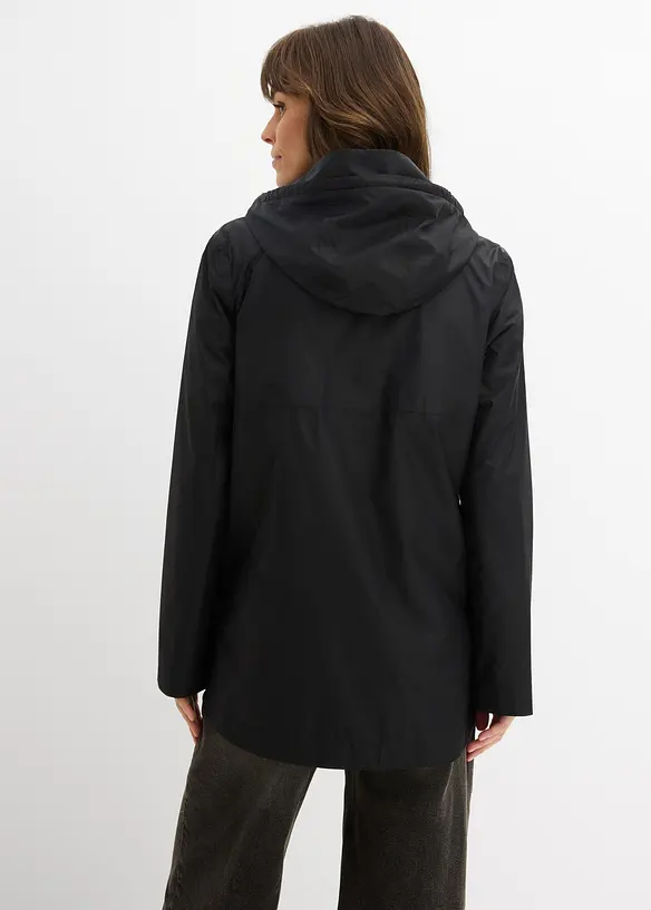 Ultraleichte wind- und regenfeste Umstands- und Tragejacke in schwarz von hinten (im Anschnitt) - bonprix