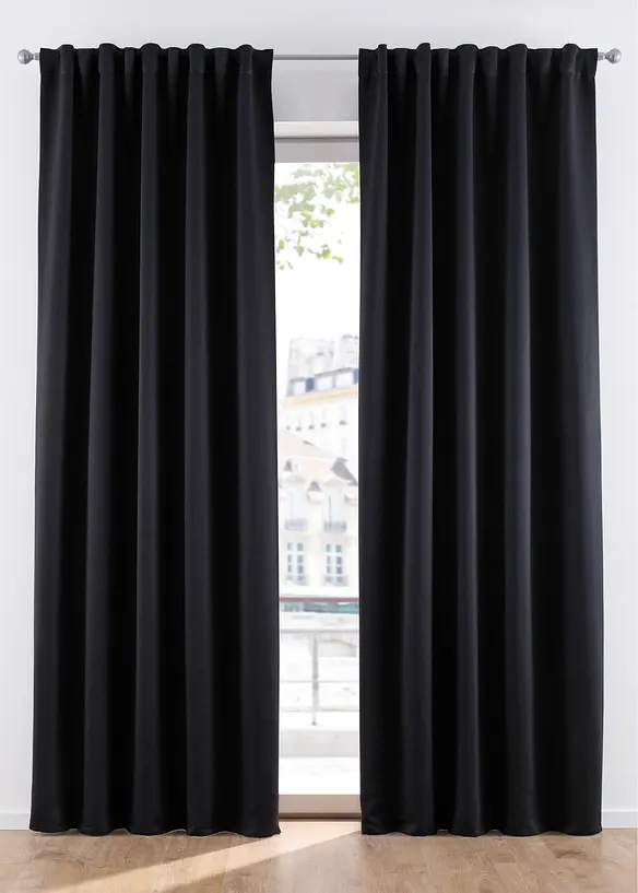 Abdunkelnder Vorhang, auch in extra lang (1er Pack) in schwarz - bonprix